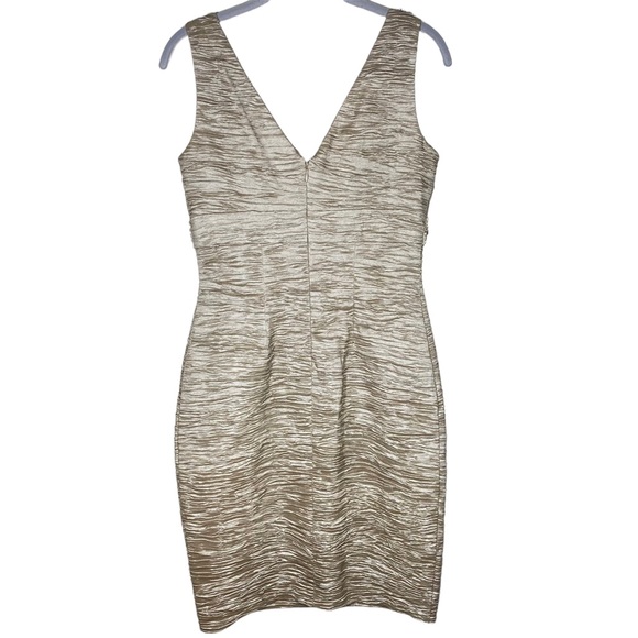 Eliza J Ruched Embellished Cocktail Dress Champagne Size 4 - Picture 2 of 8